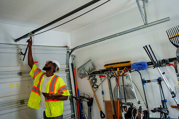 Professional Garage Door Panel Replacement technician working in San Joaquin County County, CA
